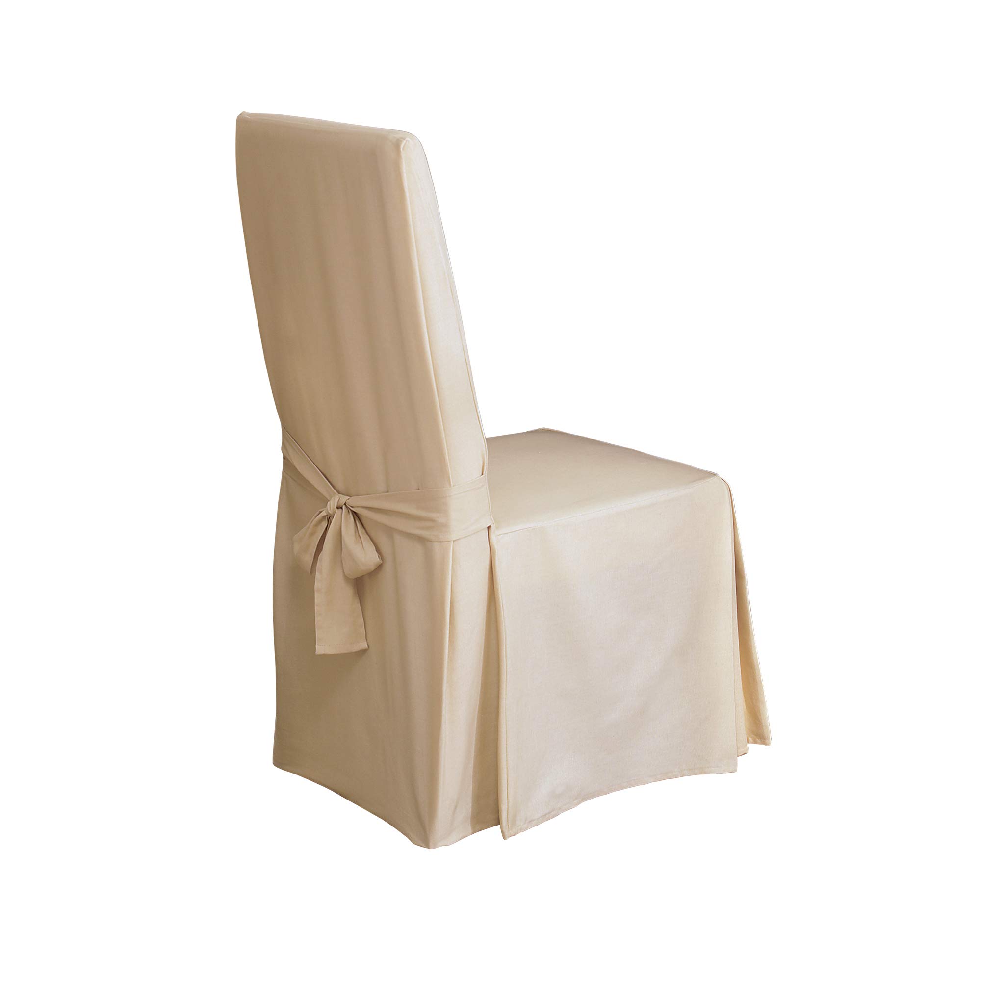SureFit Duck Cotton Solid Dining Chair Slipcover - Full Length Relaxed Fit High Back Chair Cover for Dining Room Decor | Washable Fabric Protector for Formal Dining, Kitchen, and Entertaining Guests