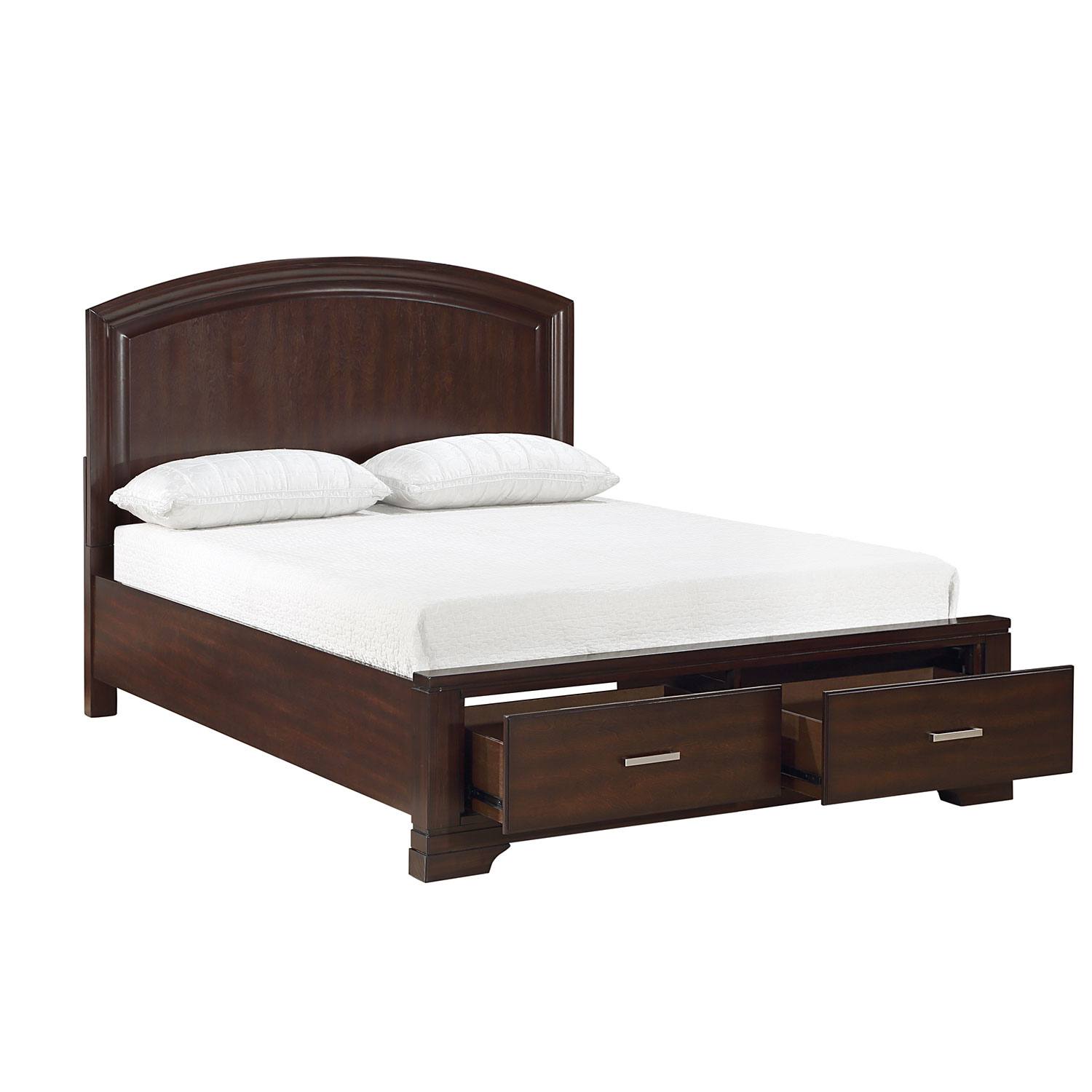 5-Piece Cherry Wood Bedroom Set with Full Storage - Arista Furniture for Small Spaces & Guest Rooms
