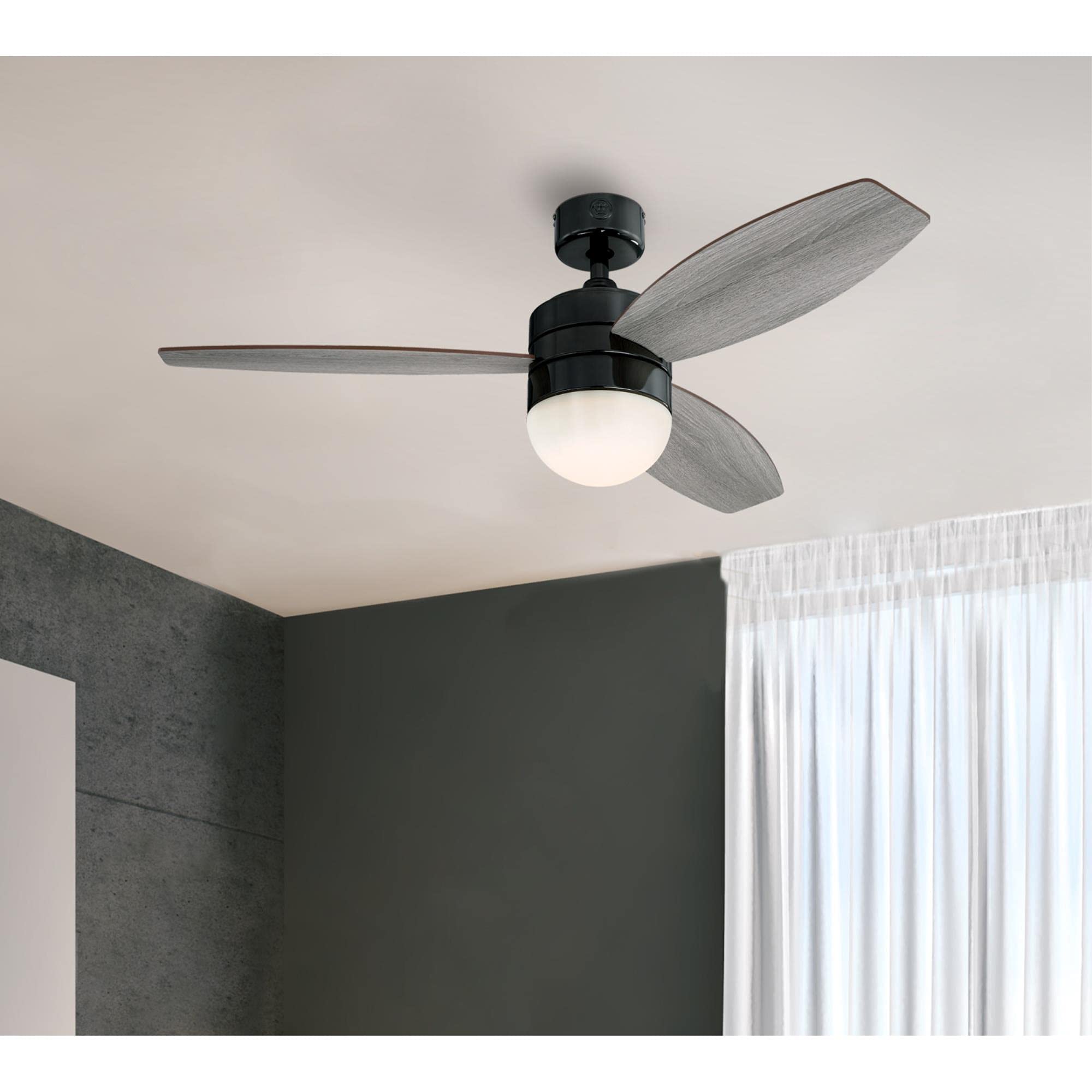 Westinghouse 7305200 Drake 48-Inch Indoor Ceiling Fan with Light Kit, Gun Metal Finish - Perfect for Living Room, Bedroom, and Office Cooling