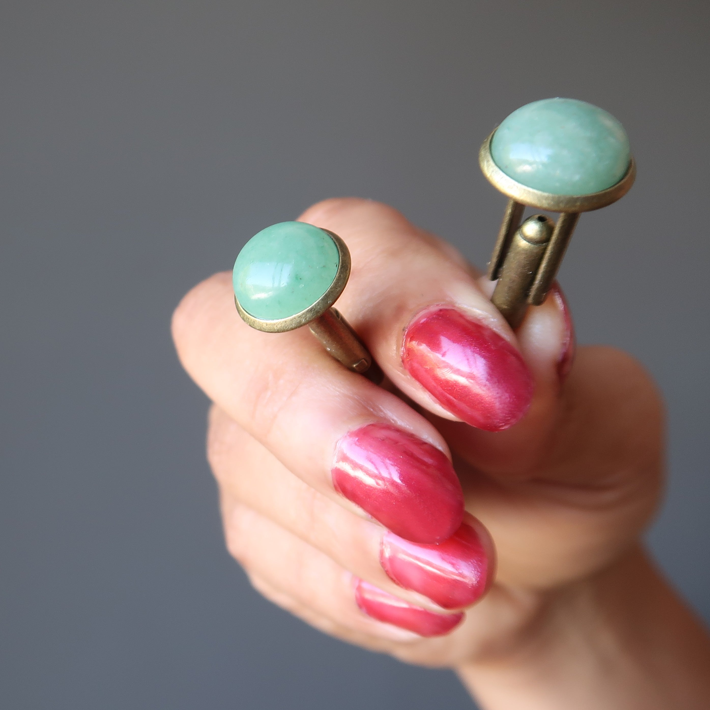 Green Aventurine Cufflinks for Men - Luxury Bronze Wealth & Success Jewelry - Perfect for Business Meetings, Weddings & Formal Events