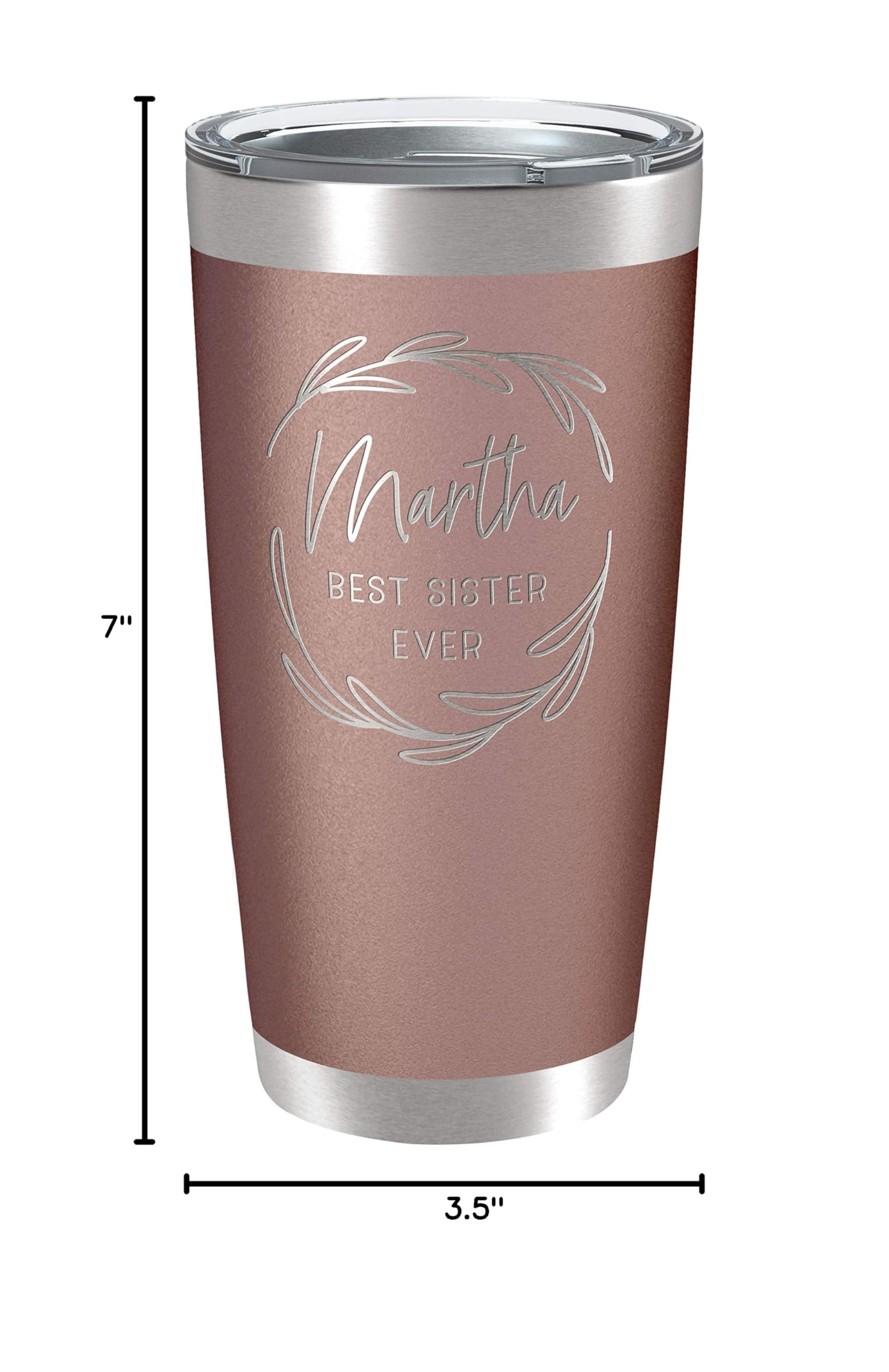 Personalized Stainless Steel 20 oz Tumbler with Lid - 13 Stylish Designs | Double Walled Insulated Coffee Cup for Hot & Cold Drinks | Custom Travel Mug for Work, Gym & Fitness - Rose Gold | Perfect for Office, Outdoor Adventures & Daily Hydration