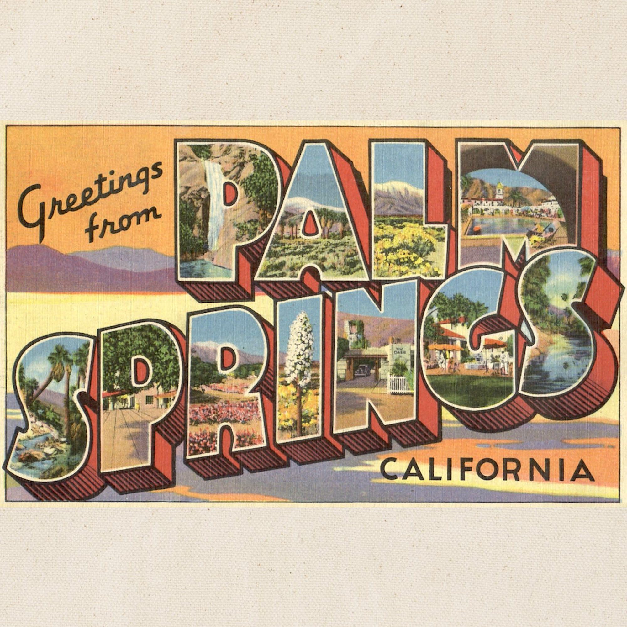 Greetings From Palm Springs Natural Canvas Tote Bag - Eco-Friendly Reusable Shopping Bag for Beach, Grocery & Travel | CafePress