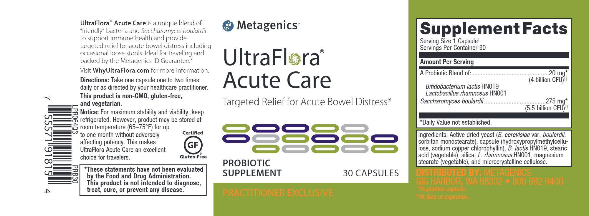 UltraFlora® Acute Care Probiotic Supplement for Digestive & Immune Support - Ideal for Travel, Antibiotic Recovery & Daily Wellness