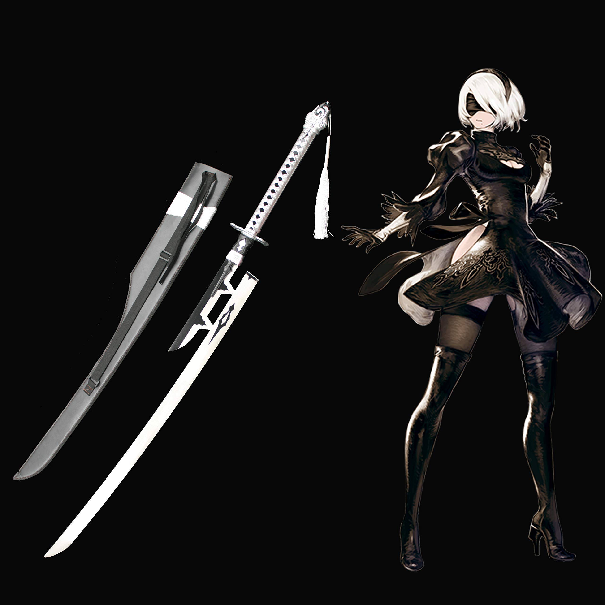 NieR Automata Yorha No.2 Type B 2B Replica Sword - High Carbon Steel Anime Cosplay Weapon for Collectors & Conventions - Perfect for Cosplay, Display, and Themed Events