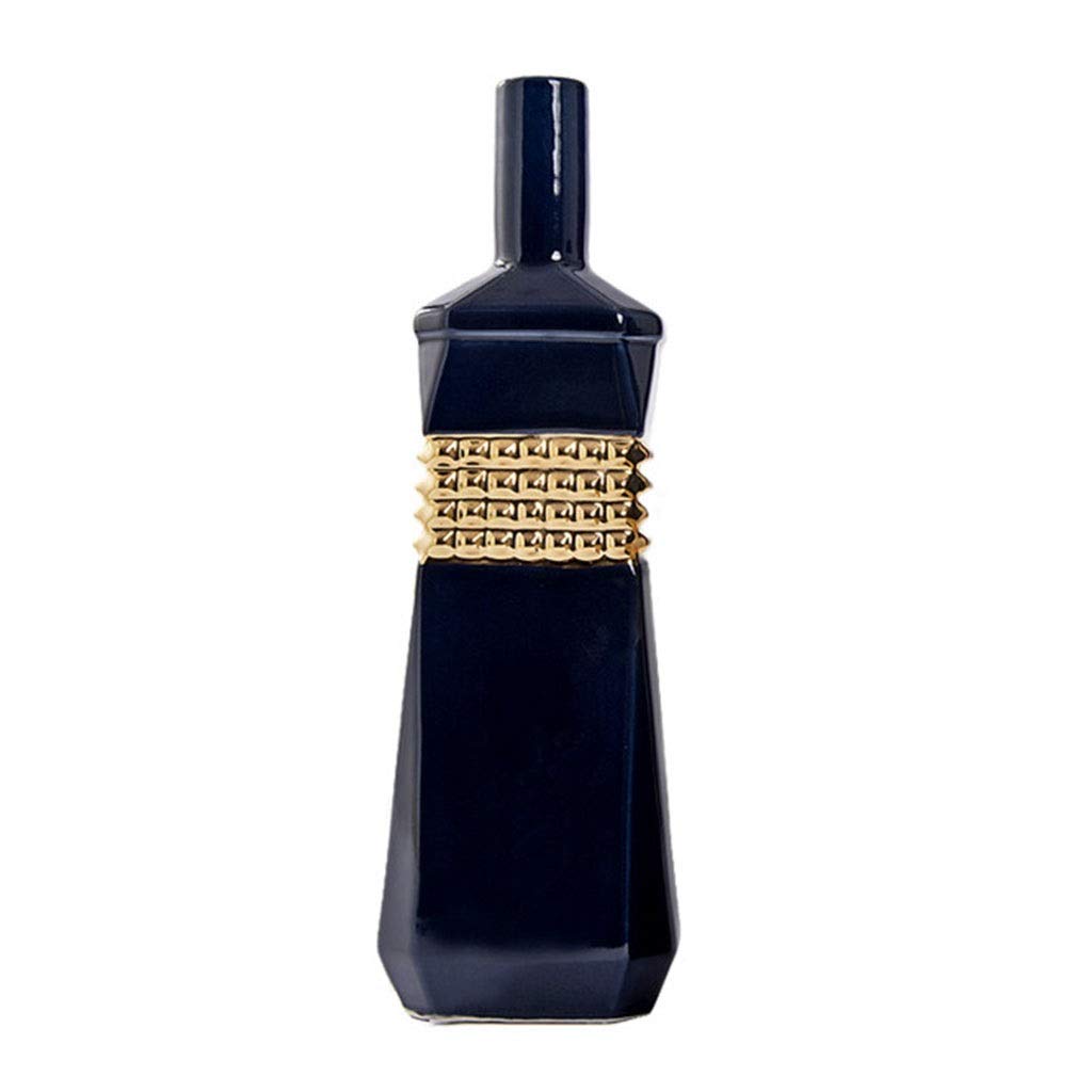 Luxury Ceramic Vase for Flower Arrangement - Elegant Home Decor for Living Room, TV Cabinet & Entryway - Black, 12x36cm - Perfect for Centerpieces, Wedding Decor & Housewarming Gifts