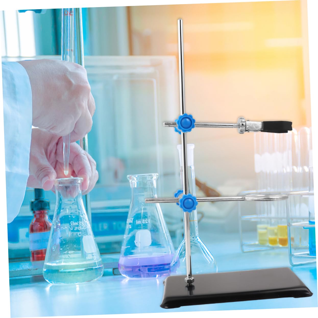 Mobestech Mini Lab Clamp Set - Iron Stand for Chemistry & Cooking