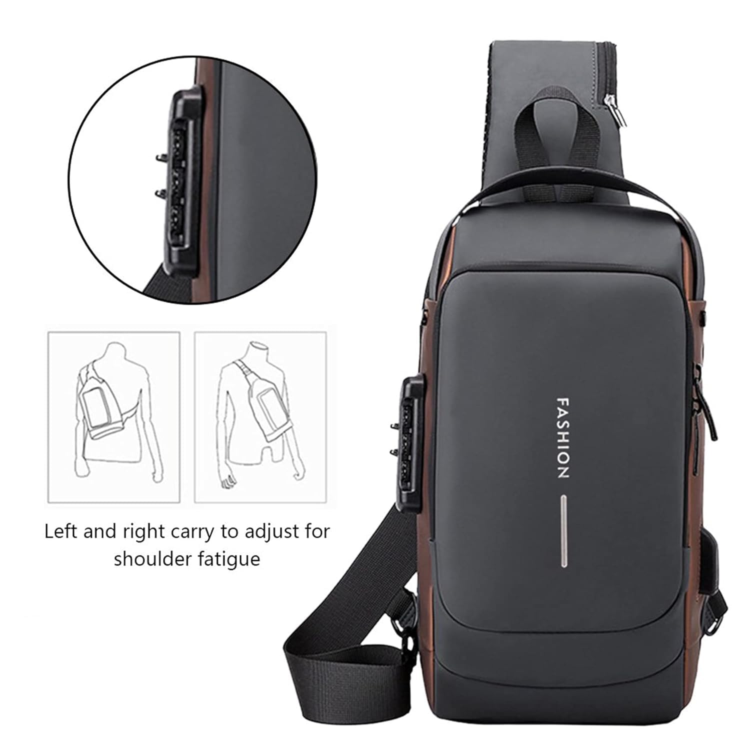 BESTOTTAM Multi-Functional Waterproof Anti-Theft Chest Bag with Smooth Zipper & Code Lock - Crossbody Shoulder Bag for Sports, Travel, Business & Casual Use - Perfect for Gym, Commuting, Outdoor Adventures & Daily Essentials