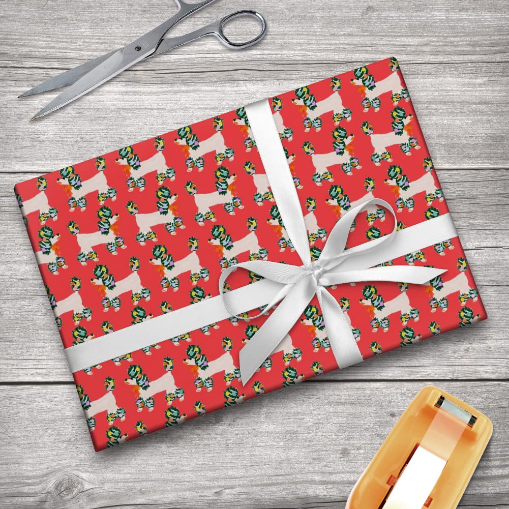 Christmas Poodles Gift Wrap Wrapping Paper Rolls - Festive Holiday Wrapping for Presents, Gifts, and Party Decorations | GRAPHICS & MORE