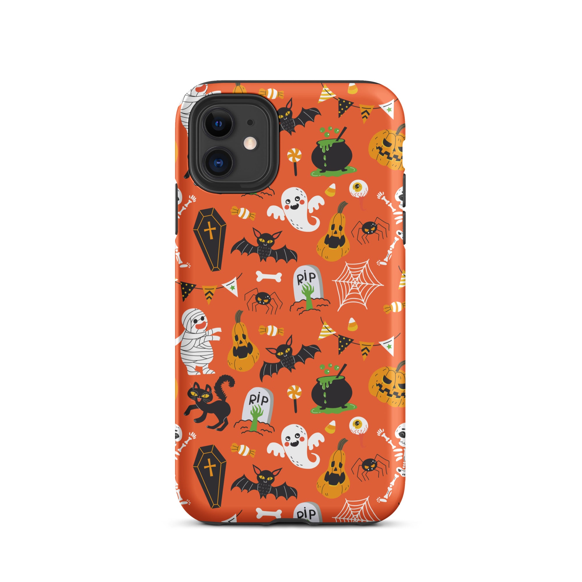 Spooky Night Guardian Premium iPhone Case - Halloween Protective Cover for iPhone 13/14/15 Pro Max - Cute Ghost Design Shockproof Phone Case for Night Out, Party & Daily Use