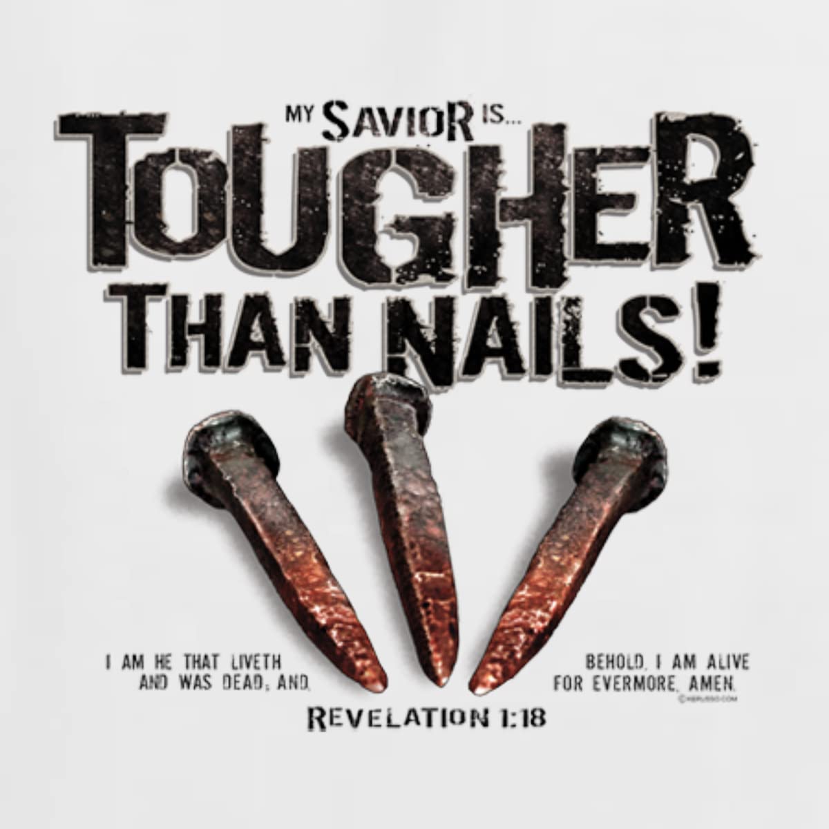 Christian Women's Inspirational V-Neck T-Shirt with Bible Verse - My Savior is Tougher Than Nails - Junior Fit Tee for Church, Bible Study & Everyday Faith Wear