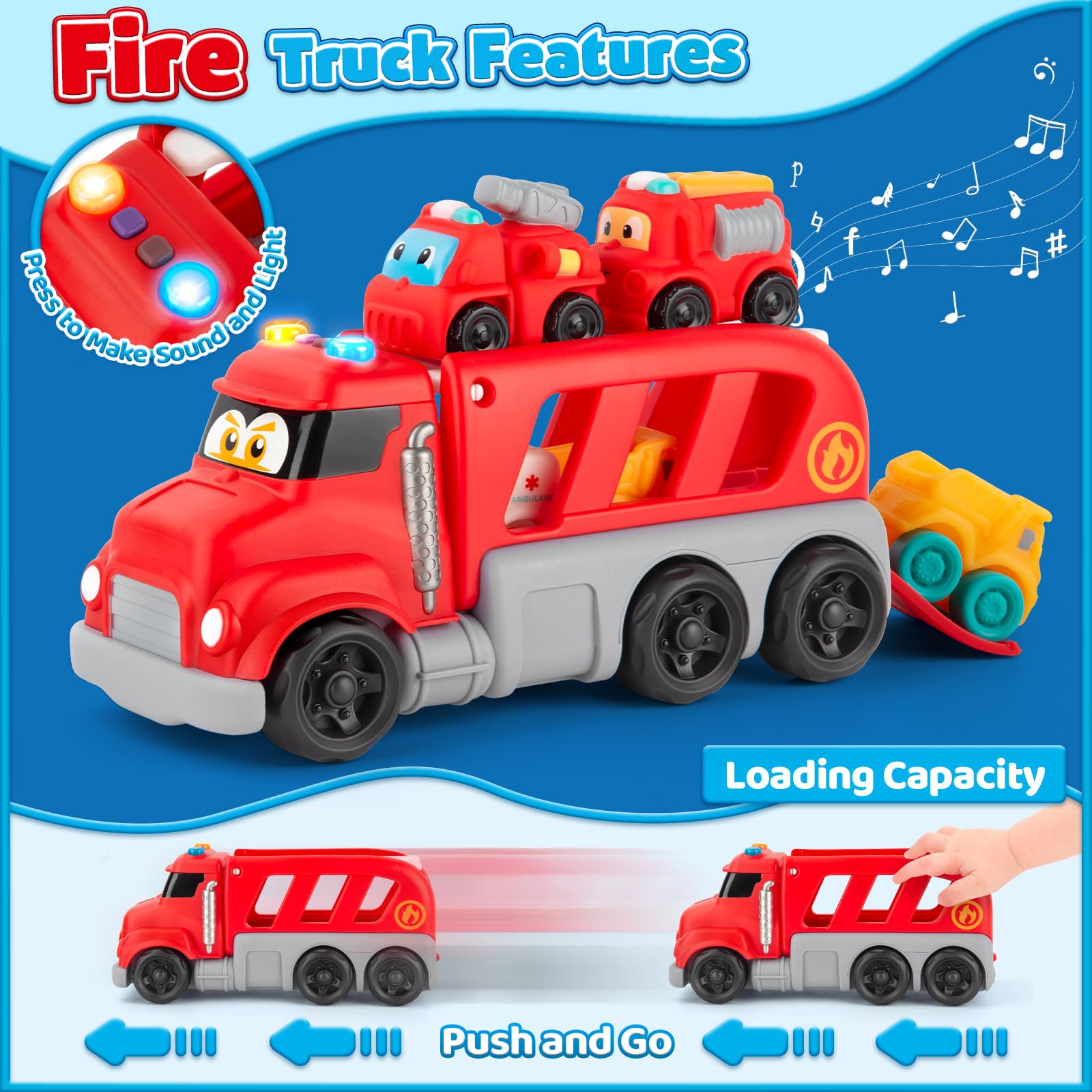 13PCS Soft Rubber Cartoon Car Toys for 1-3 Year Old Boys - Safe Baby Vehicle Playset with Trailer for Toddlers Age 12-24 Months | First Birthday Gift, Valentine's Present | Perfect for Playtime, Learning & Early Childhood Development