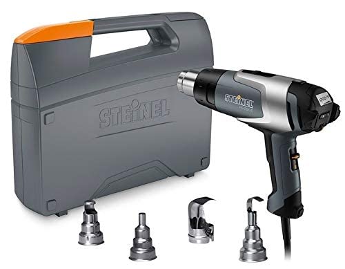 Steinel HG 2320 E Professional Heat Gun Kit - 1600W Brushless Motor with LCD Display, Includes 4 Nozzles for Soldering, Shrink Wrapping, Paint Stripping & DIY Projects