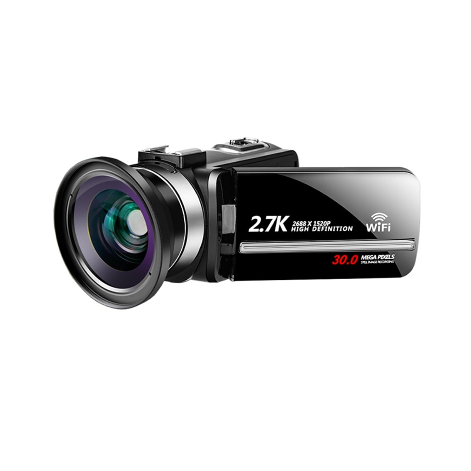 MZZYG 2.7K Digital Video Camera with WIFI, 32G SD Card & Lens - Portable HD Camcorder for Vlogging, YouTube Streaming, Home Security, Outdoor Photography and Travel Recording