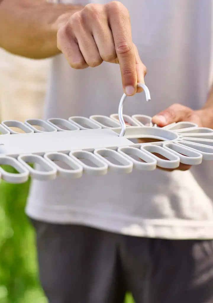 32-Piece Quick Grip Ecru Clothes Drying Hanger Set - Space Saving Laundry Organizer for Small Spaces & Apartments - Perfect for Drying Delicates, Socks, and Underwear
