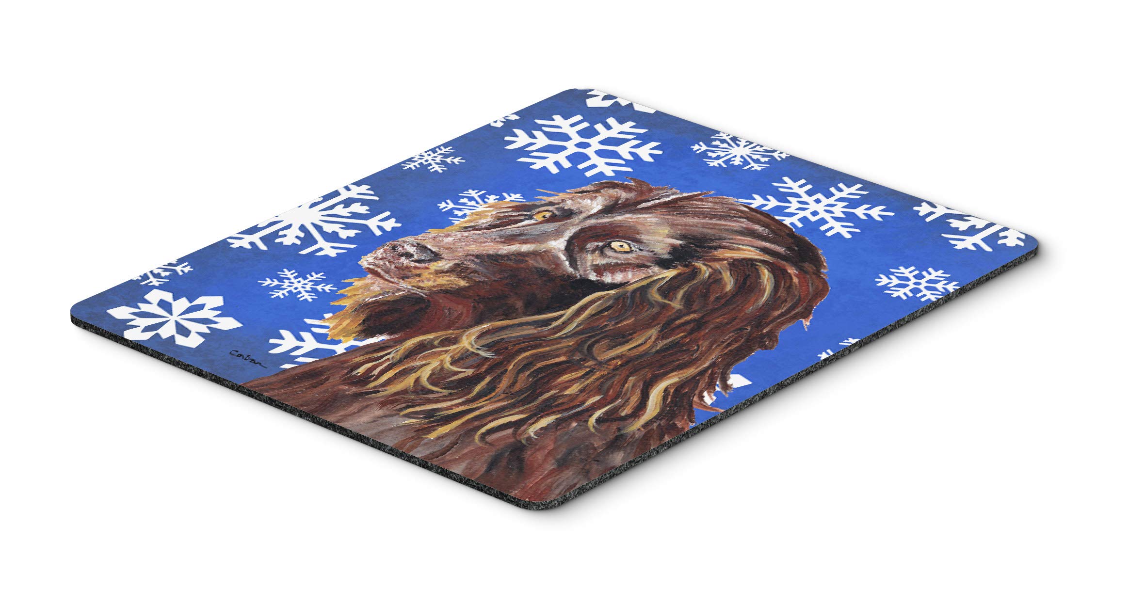 Boykin Spaniel Winter Snowflakes Mouse Pad - Non-Slip Large Desk Mat for Home Office, Gaming & Computer Use | Washable Mousepad & Hot Pad Trivet | Perfect for Work, School & Coffee Shops