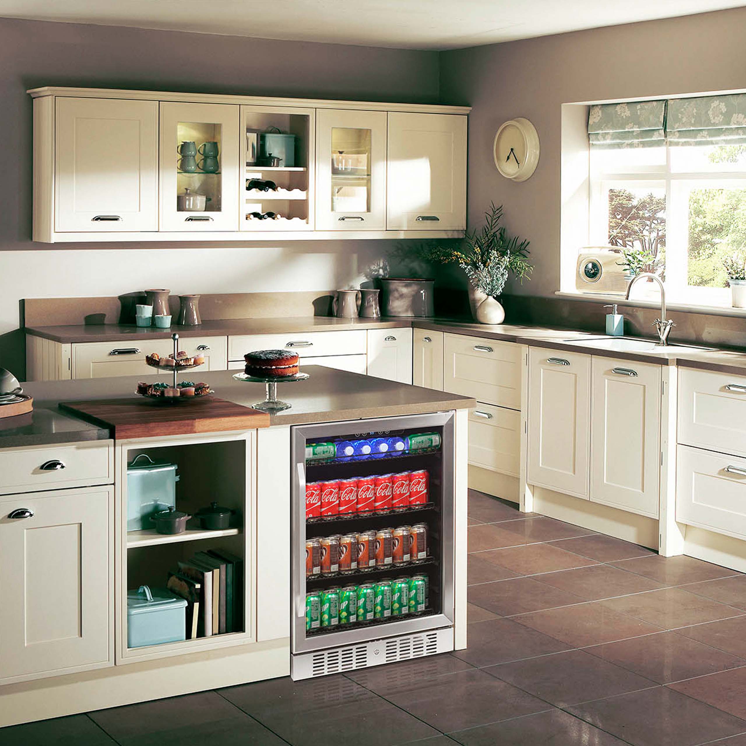 Newair® 177 Can Built-In Stainless Steel Beverage Refrigerator - Perfect for Home Bars, Offices, and Entertaining Spaces
