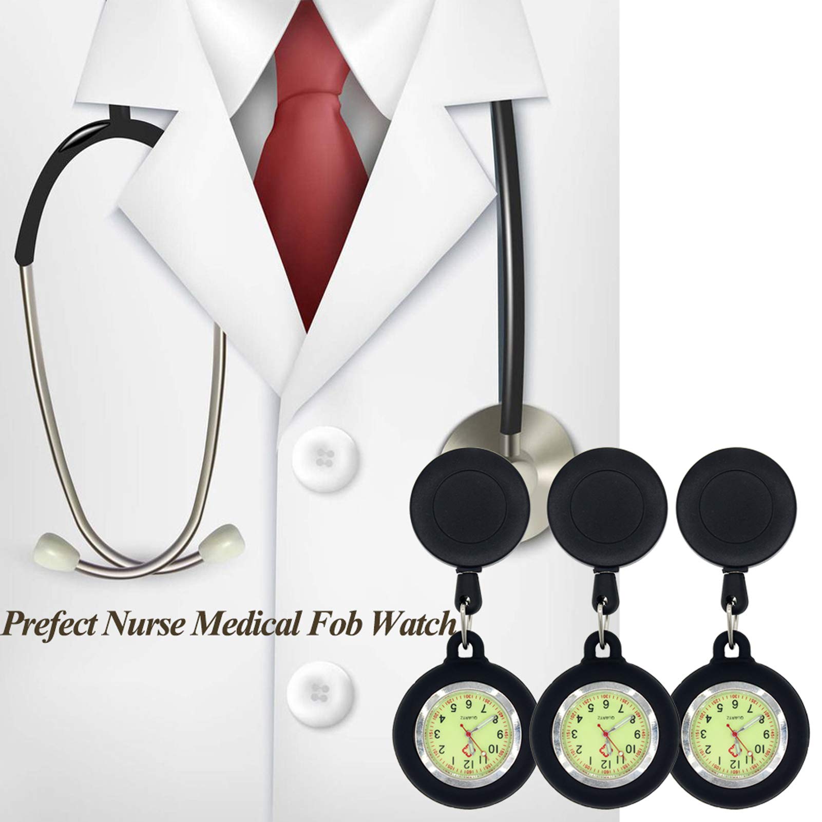 Nurse Watch with Second Hand - Clip On Fob Watch for Women Nurses | Perfect for Medical Professionals & Healthcare Workers