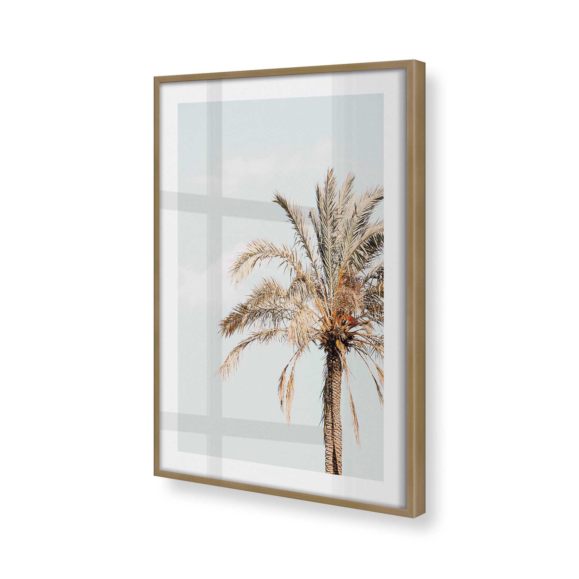 Golden Palm View Print - Tropical Beach Wall Art for Home & Office Decor - Perfect for Living Room, Bedroom, or Vacation House