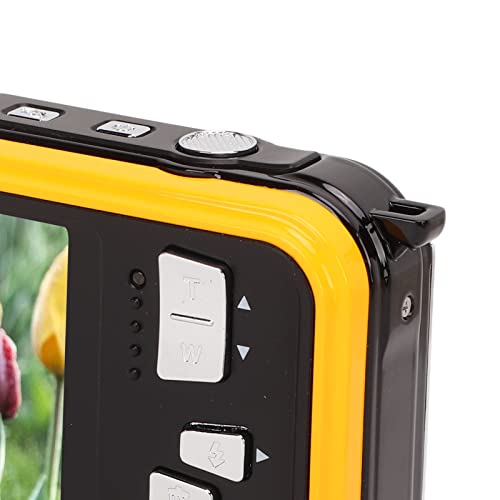 48MP Waterproof Digital Camera with 2.7K FHD Video & 16x Zoom - 10ft Underwater Camera with Dual Screens for Selfie - Ideal for Snorkeling, Swimming, Beach Vacations & Outdoor Adventures (Yellow)