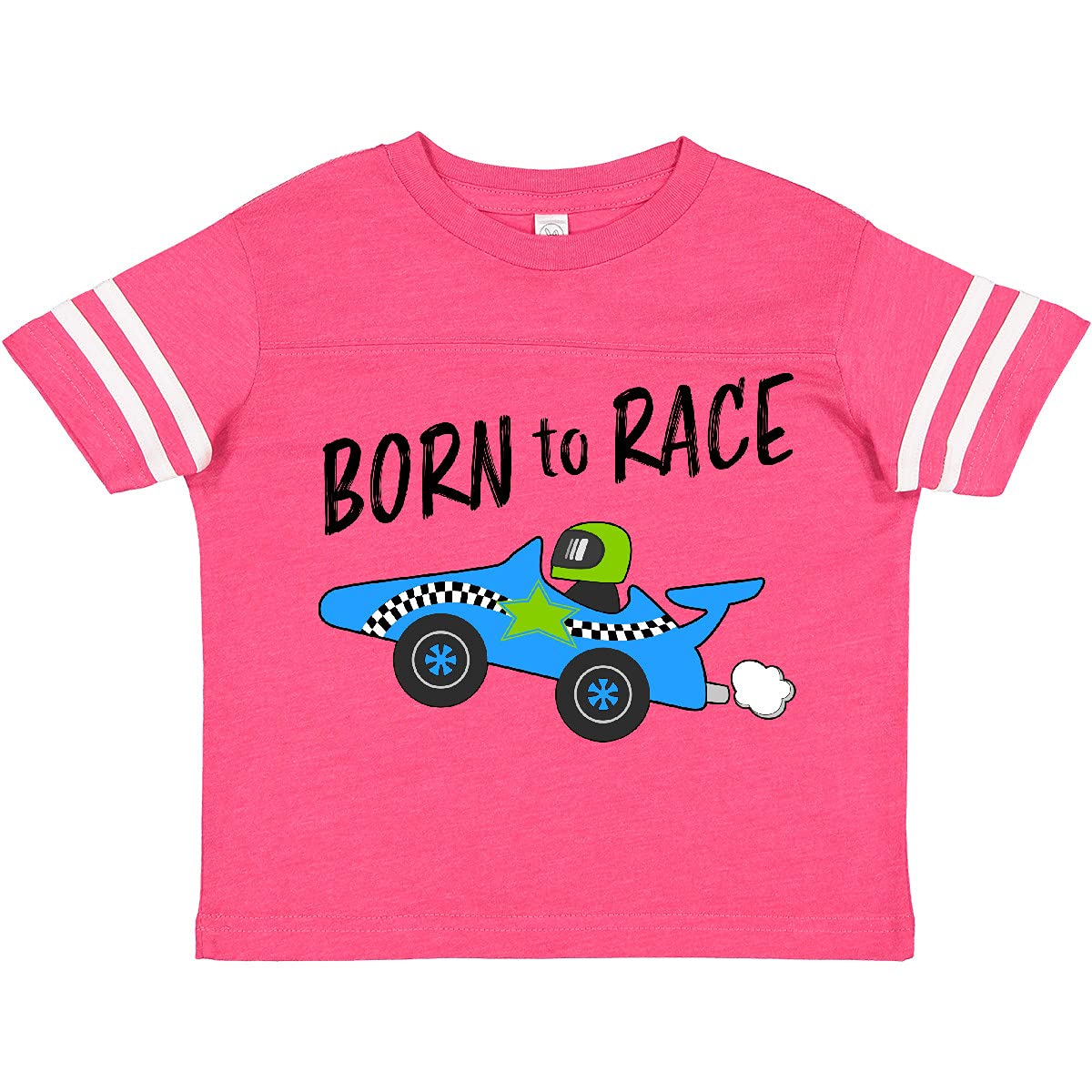 Inktastic Born to Race Blue Race Car Toddler T-Shirt - Cute Baby Boy Outfit for Racing Fans, Birthday & Playtime