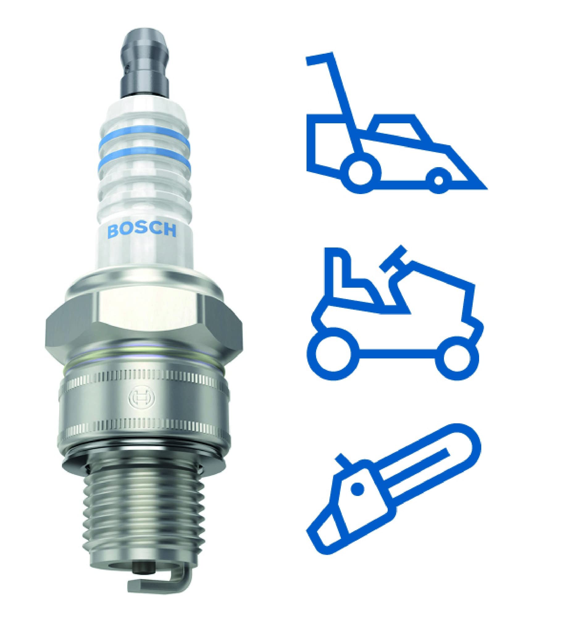 Bosch W9AC Spark Plug - High Performance Ignition Plug for Gardening & Forestry Equipment - 1 Piece - Ideal for Lawn Mowers, Chainsaws & Outdoor Power Tools