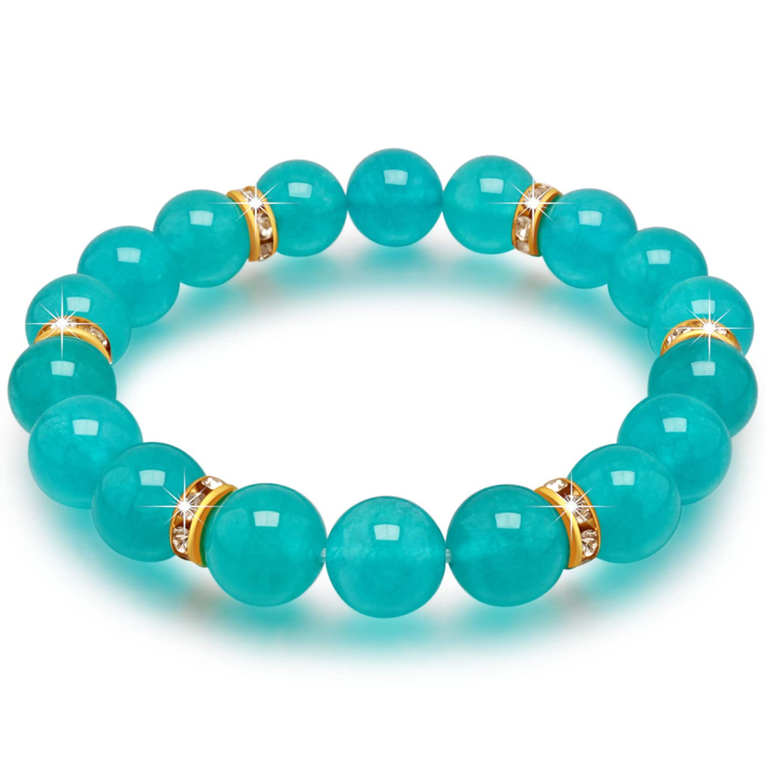 Angushiny Crystal Healing Beaded Bracelets Set - Rose Quartz, Amethyst, Carnelian, Obsidian, Jade & Amazonite Gemstone Bracelets for Women & Girls | Feng Shui Jewelry for Good Luck, Wealth, Protection & Anxiety Relief | Perfect for Meditation, Yoga, Gifts & Spiritual Wellness