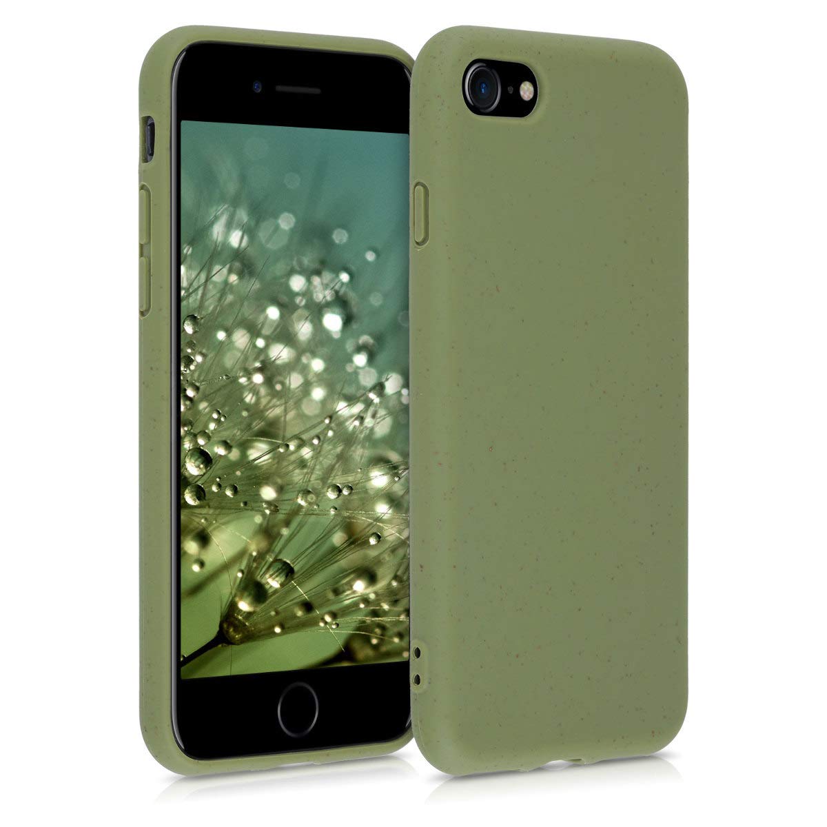 Eco-Friendly Wheat Straw Phone Case for iPhone SE 2022/2020, iPhone 8 & 7 - Biodegradable TPU Matte Cover in Olive Green - Perfect for Daily Use, Outdoor Activities & Sustainable Lifestyle