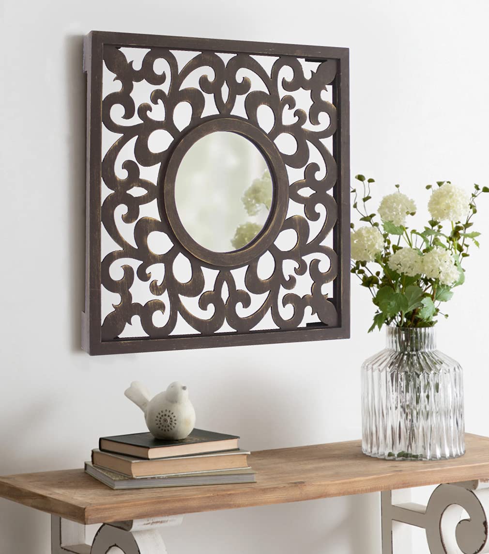 Teton Home WD-129 Full Length Wall Mirror - 36x60 Inches, Black Framed Mirror for Bedroom, Living Room, Entryway & Dressing Room - Modern Home Decor & Functional Mirror for Daily Use