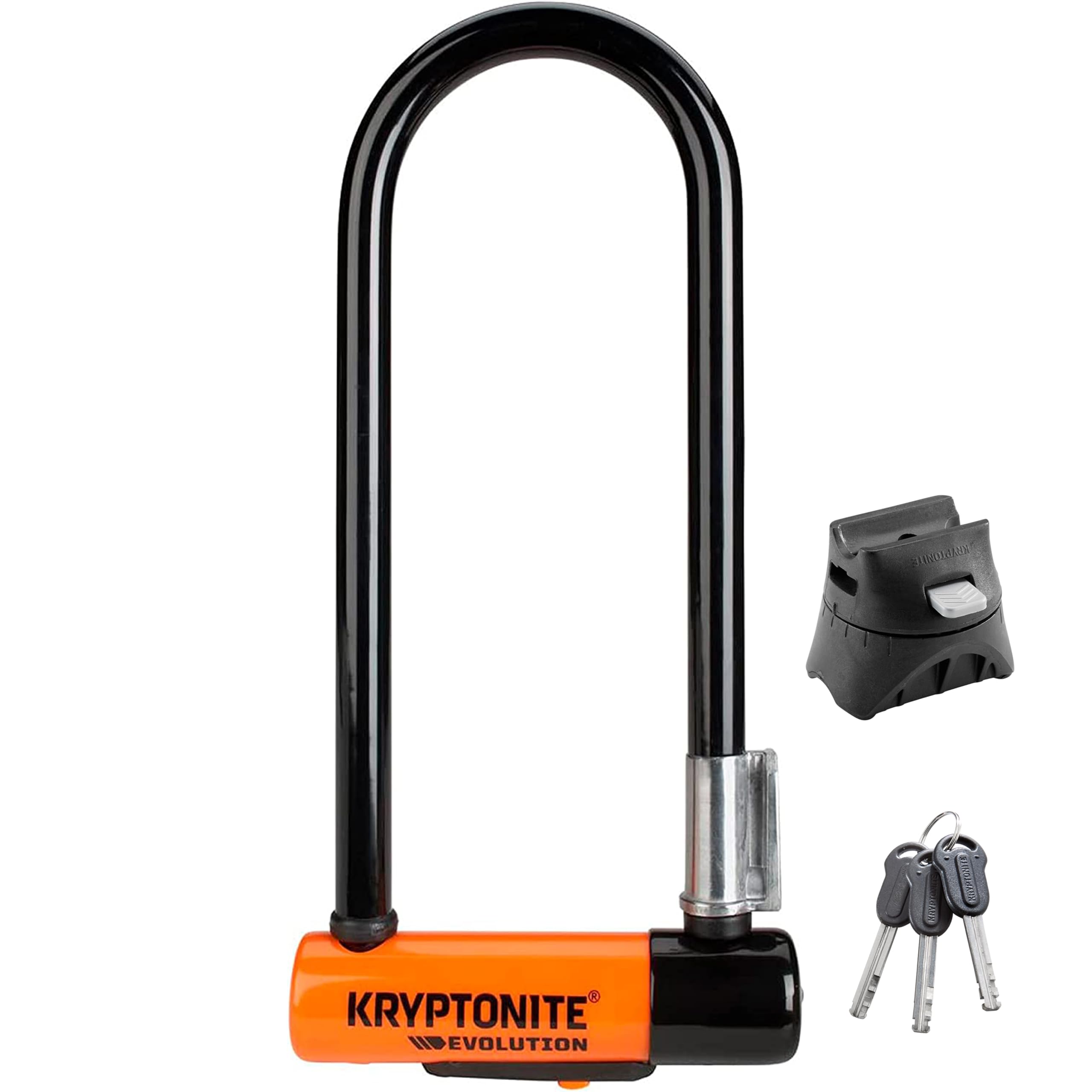 Kryptonite Evolution Mini-9 Bike U-Lock - 14mm Heavy Duty Anti-Theft Bicycle Lock with Mounting Bracket & Keys - Sold Secure Gold Certified High Security U-Lock for E-Bike, Scooter, Road & Mountain Bikes - Perfect for Urban Commuting, Campus Security & Outdoor Cycling