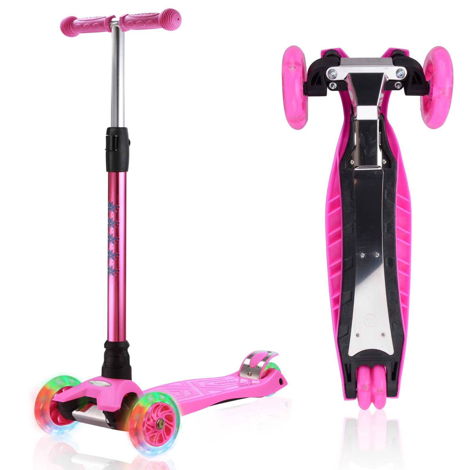 **Best 3 Wheel Scooter for Kids Ages 3-12 - Light Up Wheels, Adjustable Height & Sturdy Deck - Perfect for Outdoor Play, Commuting & Birthday Gifts**