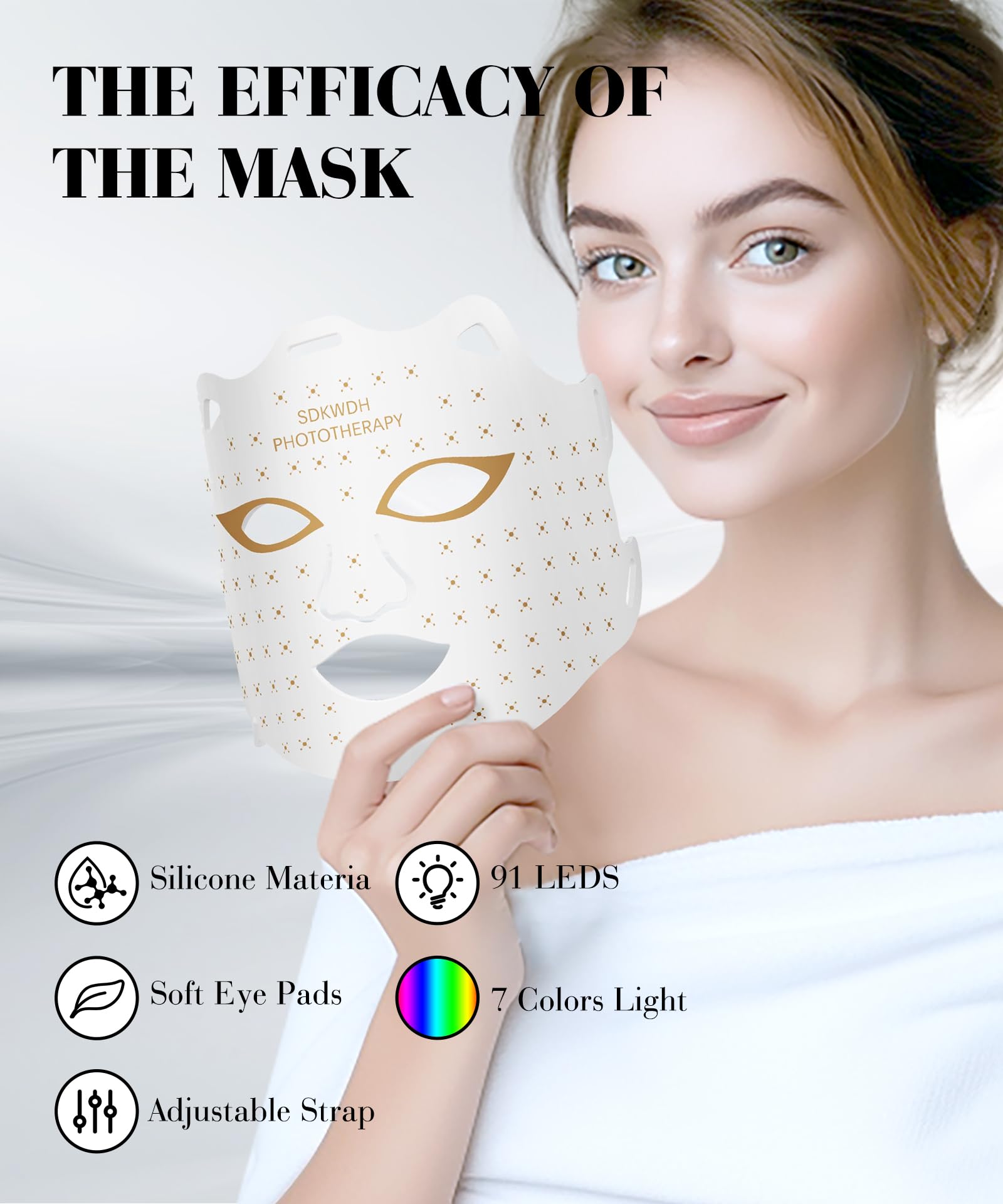 7-Color LED Red Light Therapy Face Mask for Anti-Aging & Skin Rejuvenation - Professional At-Home Light Therapy Device for Wrinkles, Acne & Collagen Boost | Perfect for Daily Skincare Routine & Spa Treatments
