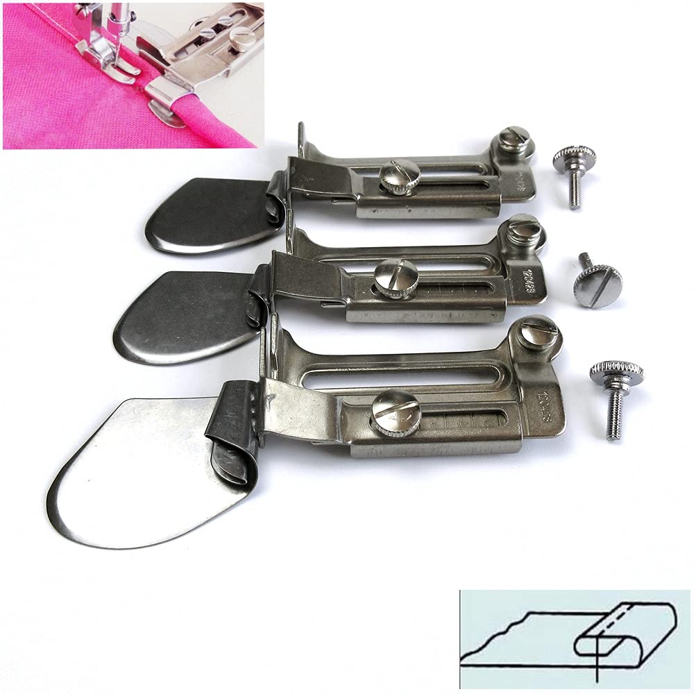 evernice 3 Sets Double Fold Clean Finish Hemming Folder for Juki DDL-8700, 8500, 5550 Sewing Machines - 5/8