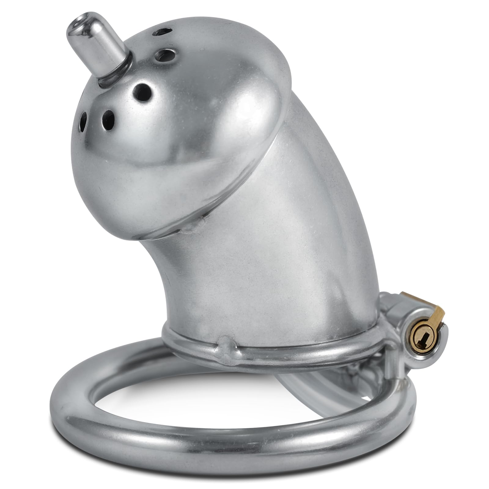 Stainless Steel Chastity Cage with Silicone Catheter - 3 Sizes Adjustable Penis Cage for Men, Cock Ring, Chastity Belt - BDSM Bondage Sex Toy for Couples (45mm, Large) - Perfect for Long-Term Wear & Tease Play