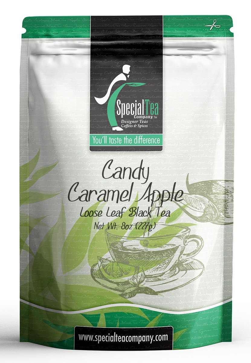 Premium Loose Leaf Black Tea - Candy Caramel Apple Flavor, 8oz | Gourmet Tea for Relaxation, Afternoon Tea & Gift Giving