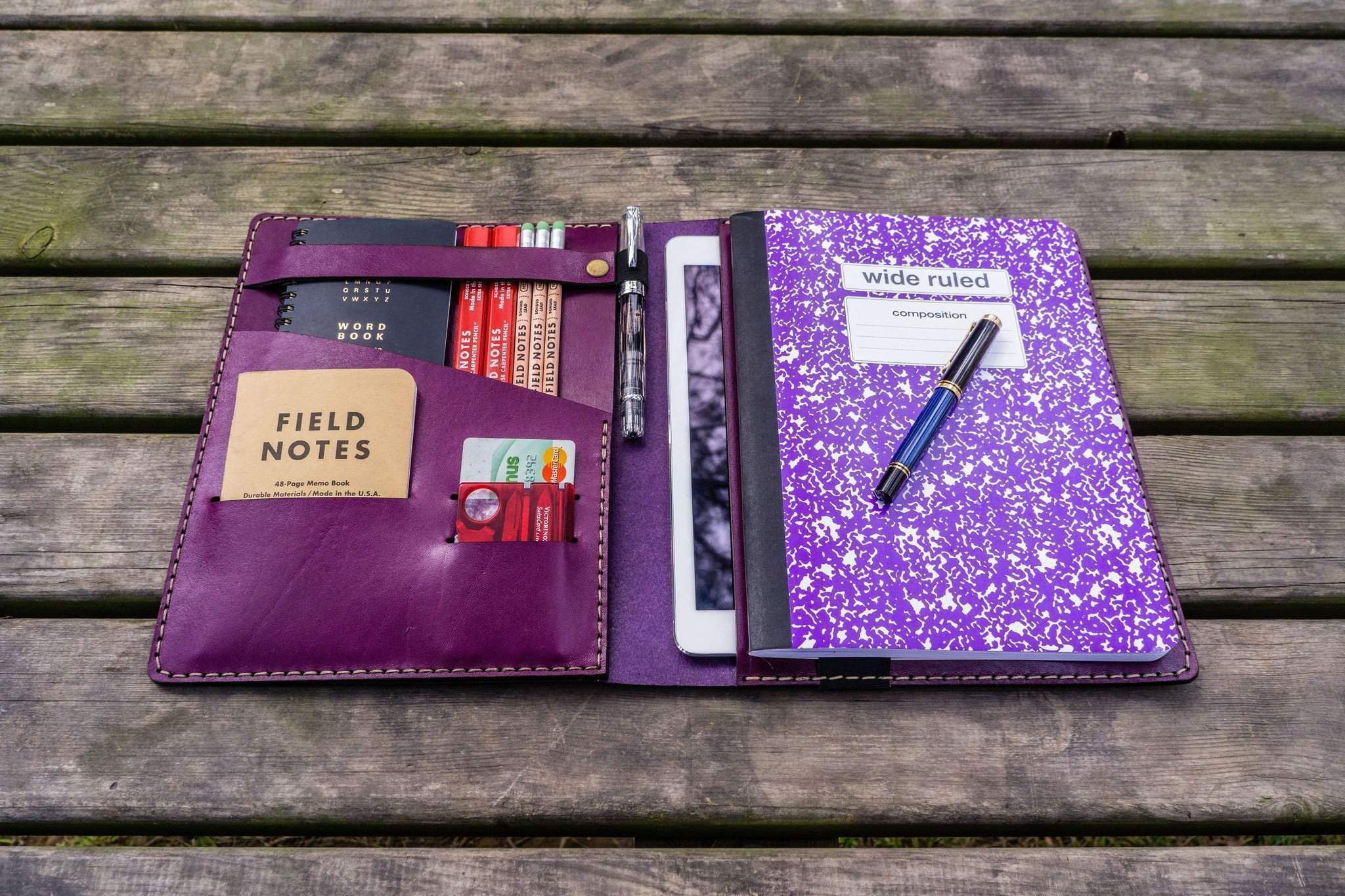 Premium iPad Pro 11 & 10.5 Case with B5 Notebook Cover - Sleek Purple Protective Sleeve for Work, School & Travel