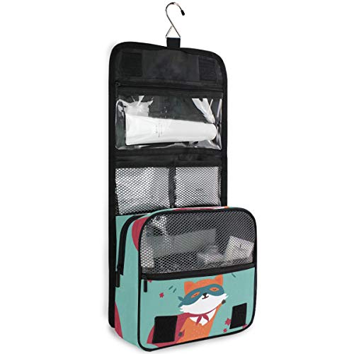 DOMOOK Hanging Travel Toiletry Bag - Waterproof Cosmetic Organizer for Men & Women, Superhero Design Makeup Case with Multiple Pockets - Perfect for Camping, Gym, Business Trips & Vacation Essentials