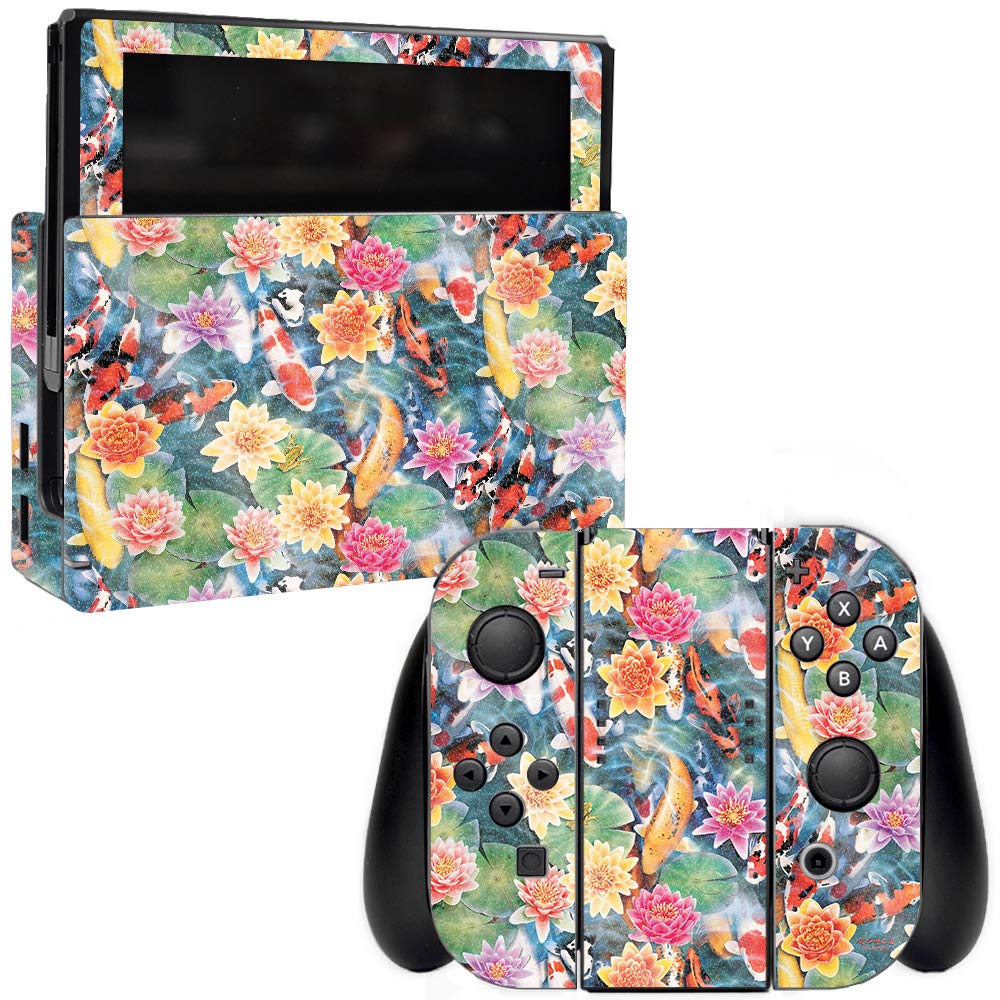 MightySkins Glossy Glitter Skin Cover for Nintendo Switch - Koi Pond Design | Protective & Durable High-Gloss Finish | Easy to Apply, Remove & Change Styles | Made in USA | Perfect for Gaming Enthusiasts & Customization Lovers