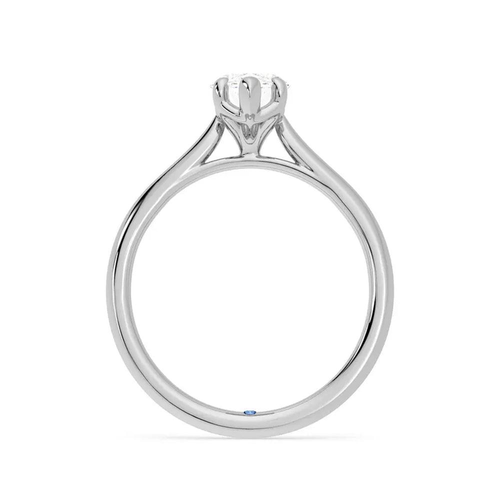 Exquisite 6-Prong Solitaire Marquise Cut Moissanite Engagement Ring with Hidden Anniversary Stone - Perfect for Proposals, Weddings & Anniversary Gifts