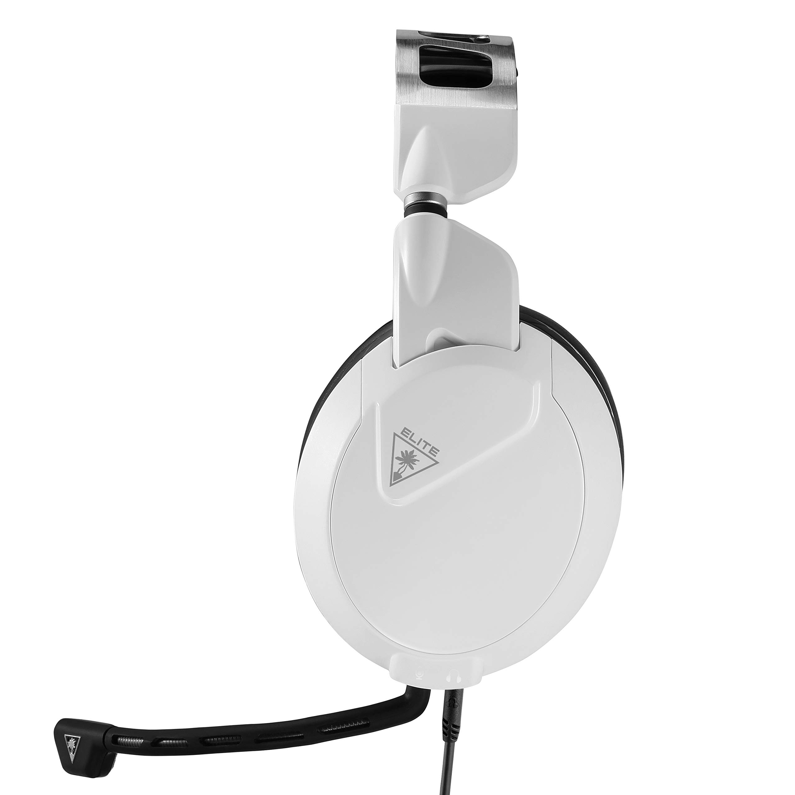 Turtle Beach Elite Pro 2 Premium Gaming Headset - 50mm Speakers, Metal Headband (White) - Compatible with PC, Mobile, Xbox Series X/S, Xbox One, PS5, PS4, Nintendo Switch via 3.5mm - Perfect for Competitive Gaming & Immersive Audio Experience