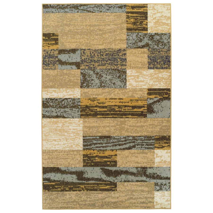 Stylish Rockwood Contemporary Geometric Patchwork Area Rug - Non-Slip Indoor Runner for Living Room, Bedroom & Office Decor