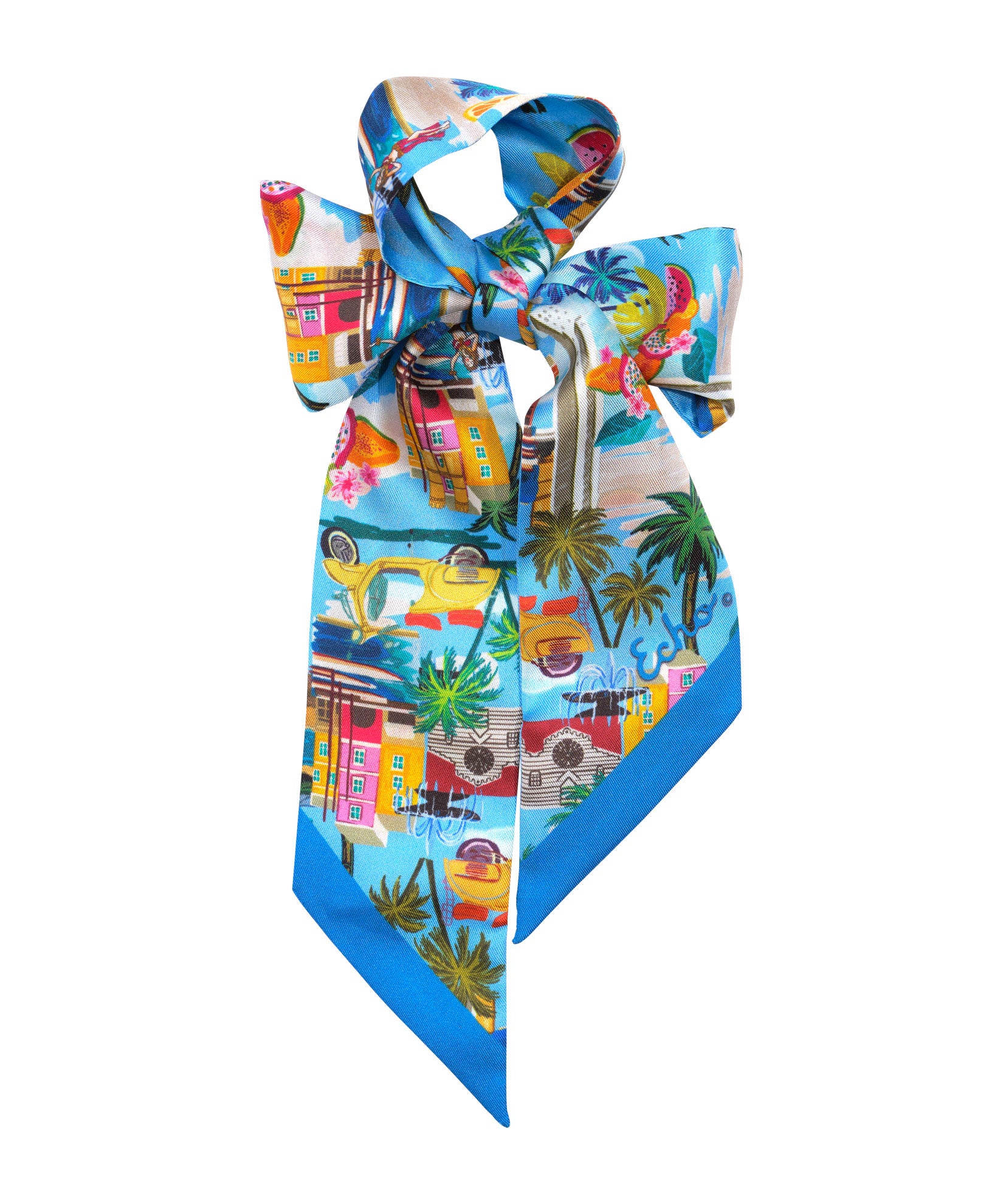 Elegant Positano Silk Ribbon Scarf - Lightweight Luxury Womens Fashion Accessory for Travel, Weddings & Special Occasions
