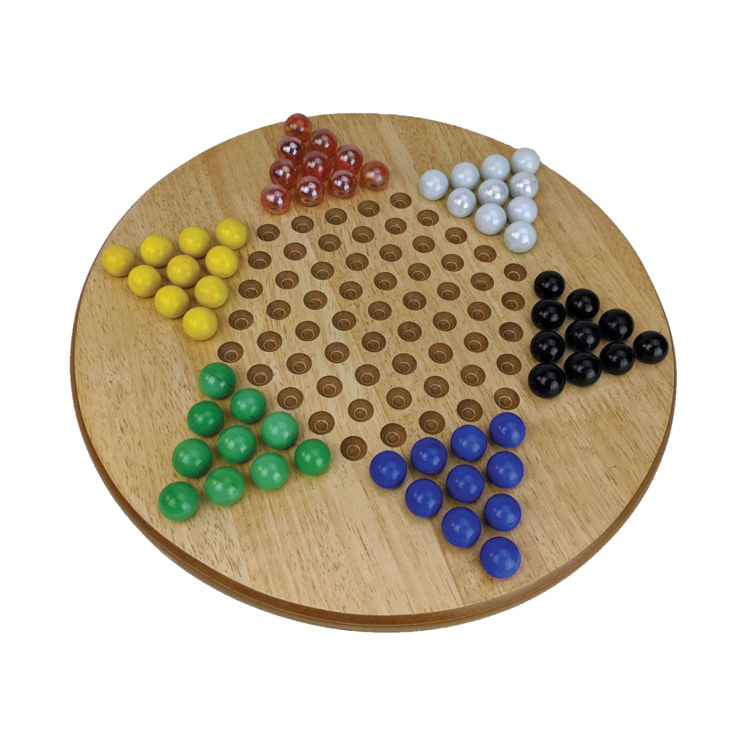 Classic Wooden Chinese Checkers Board Game with Glass Marbles - Family Fun Strategy Game for Kids & Adults - Perfect for Game Nights, Parties & Indoor Activities