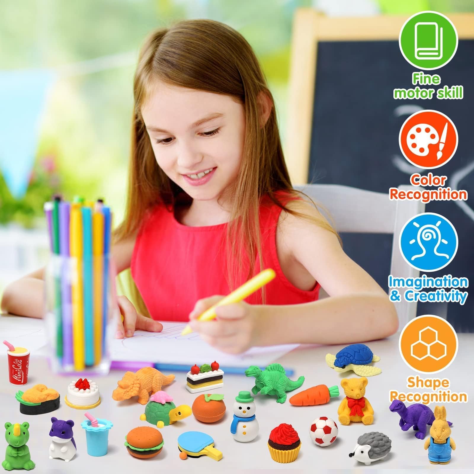 HINZER 100-Pack 3D Animal Puzzle Erasers for Kids - Fun Pull-Apart Classroom Rewards, Party Favors & School Supplies | Perfect for Treasure Box Prizes, Birthday Gifts & Back-to-School Activities