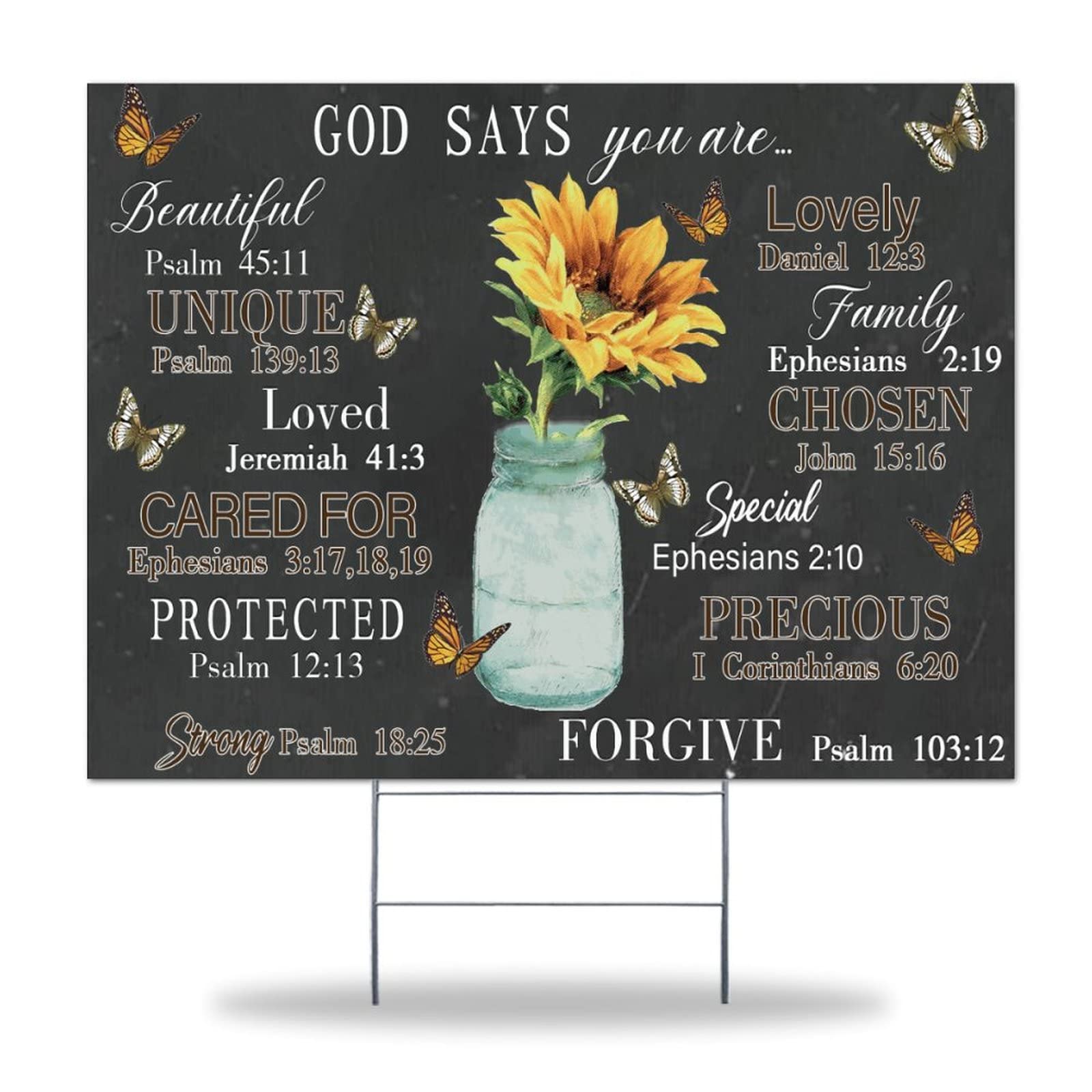 God Says You Are Double-Sided Yard Signs - 18x24in Weather-Resistant Floral Garden Decor for Sales & Events