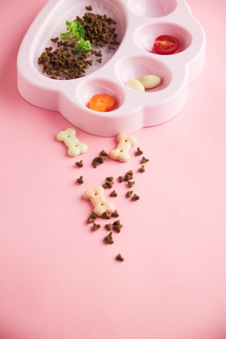 PetDreamHouse Slow Feeder & Licking Mat for Dogs - 2-in-1 Mini Bowl for Small Pets, Pink - Perfect for Mealtime Fun & Anxiety Relief