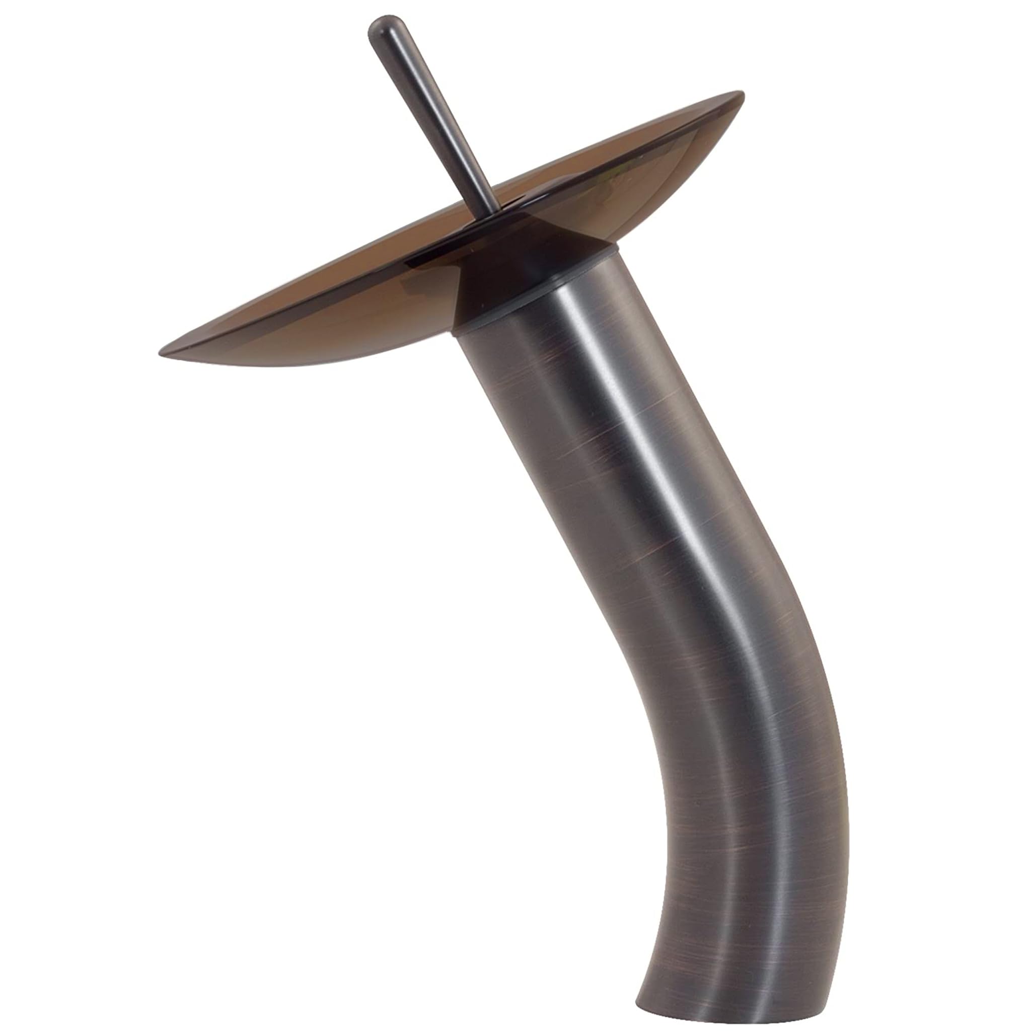 Novatto GF-001ORB-T Single Lever Waterfall Vessel Faucet in Oil Rubbed Bronze with Tea Glass Spout - Modern Bathroom Sink Faucet for Vanity, Powder Room & Luxury Home Decor
