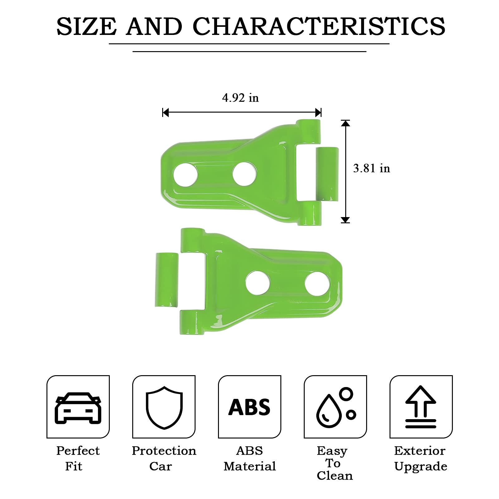 RT-TCZ Hood Hinge Cover - Exterior Decoration Accessories for 2018-2023 Jeep Wrangler JL JLU & Gladiator JT (Light Green) - Upgrade Your Off-Road Vehicle Style for Adventure & Daily Driving