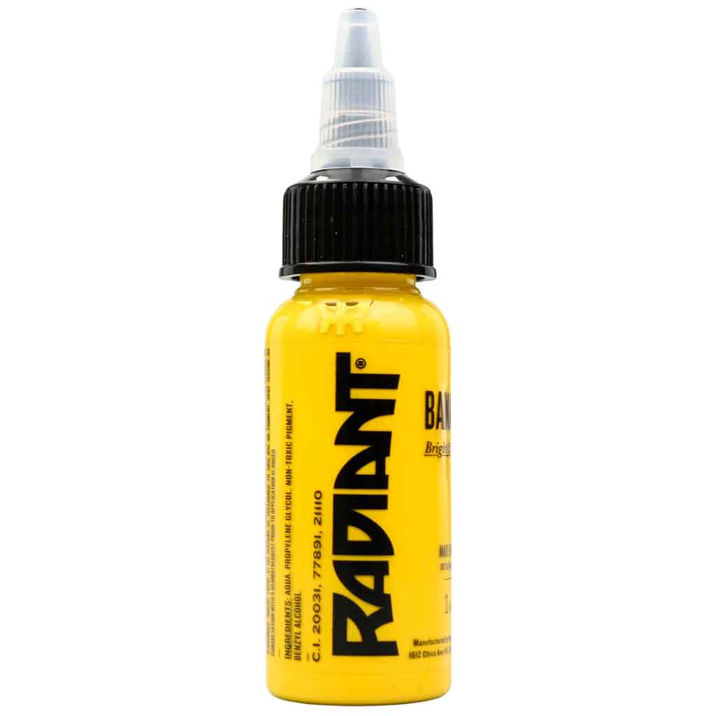 Premium Banana Yellow Tattoo Ink - 1 oz Bottle for Vibrant & Long-Lasting Body Art - Ideal for Professional Tattoo Artists & DIY Enthusiasts - Perfect for Sleeves, Small Details & Color Blending