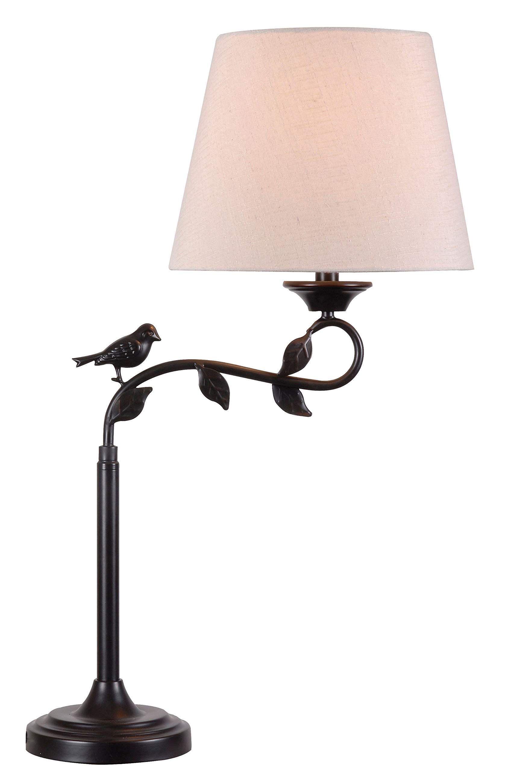 Kenroy Home 32612ORB Birdsong Swing Arm Table & Floor Lamp - Oil Rubbed Bronze with Gold Accents - Perfect for Living Room, Bedside, or Office Reading Light