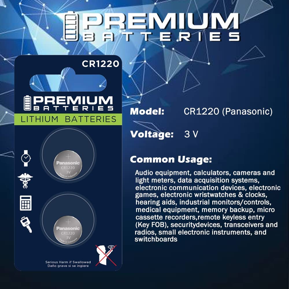 Premium CR1220 3V Lithium Coin Cell Battery - High Capacity Japanese Engineered (6 Pack) - Perfect for Watches, Calculators & Small Electronics